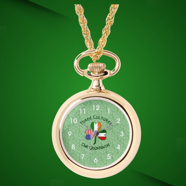 Italian Irish American Shamrock Personalised Watch (Creator Uploaded)