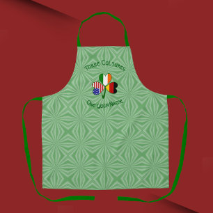 Italian Irish American Shamrock Personalized  Apron