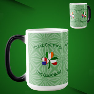 Italian Irish American Shamrock Personalized Magic Mug