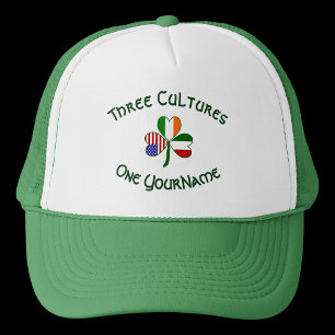Italian Irish American Shamrock Personalized  Trucker Hat