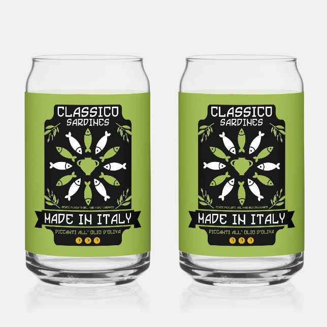 Italian Kitchen Can Glass (Front)