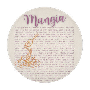 Italian Kitchen Wall Art “Mangia” Food Quote Cutting Board