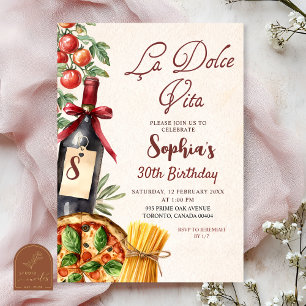 Italian La Dolce Vita Adult Birthday Invitation