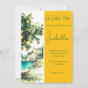 Italian La Dolce Vita Bridal Shower Invitation