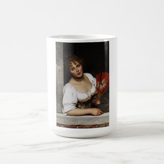Italian Lady with a Red Fan Coffee Mug (Center)