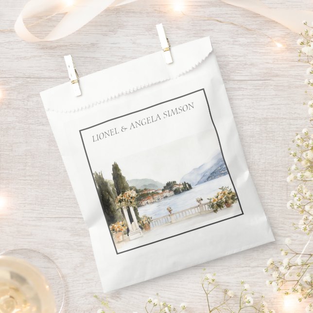 Italian Lake Como Italy Wedding Favour Bag (Clipped)