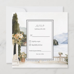 Italian Lake Como Italy Wedding RSVP Card