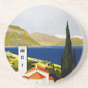 Italian Lakes Vintage Travel Italy Coaster