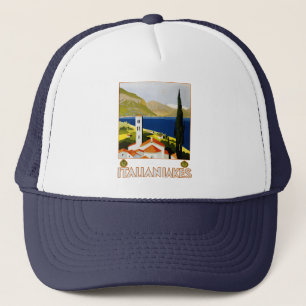 Italian Lakes Vintage Travel Italy Trucker Hat