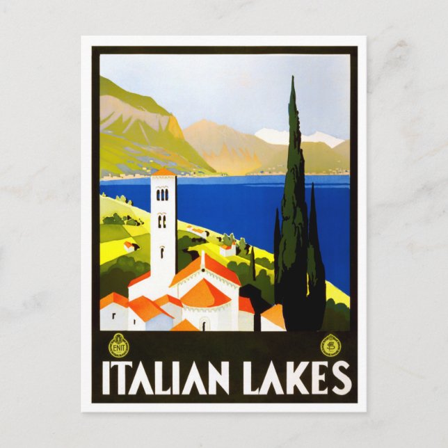Italian Lakes vintage travel Postcard (Front)