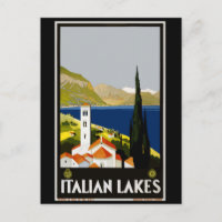 Italian Lakes Vintage Travel Poster