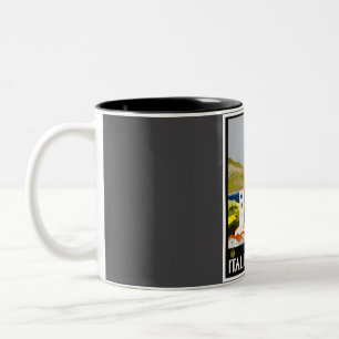 Italian Lakes Vintage Travel   Two-Tone Coffee Mug