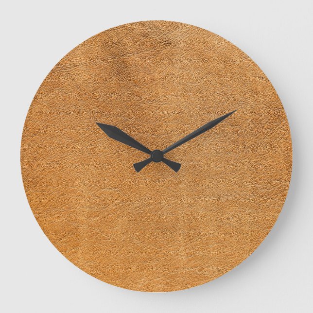 Italian Lambskin Leather: Vintage Texture Large Clock (Front)