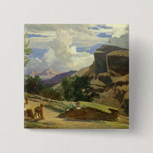 Italian Landscape 15 Cm Square Badge