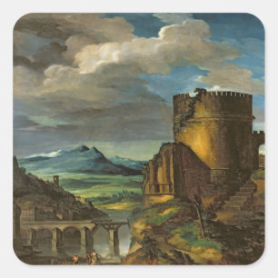 Italian Landscape or, Landscape with a Tomb Square Sticker