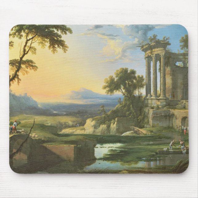 Italian landscape with ruins mouse pad (Front)