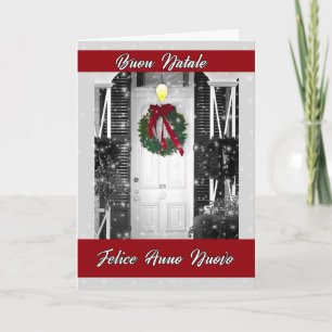 Italian Language Christmas Front Door Holiday Card