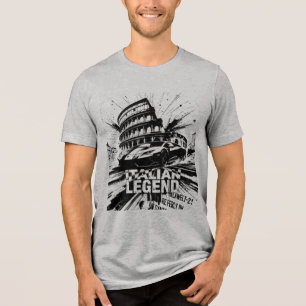 Italian Legend Colosseum and Super Car Tri-Blend Shirt