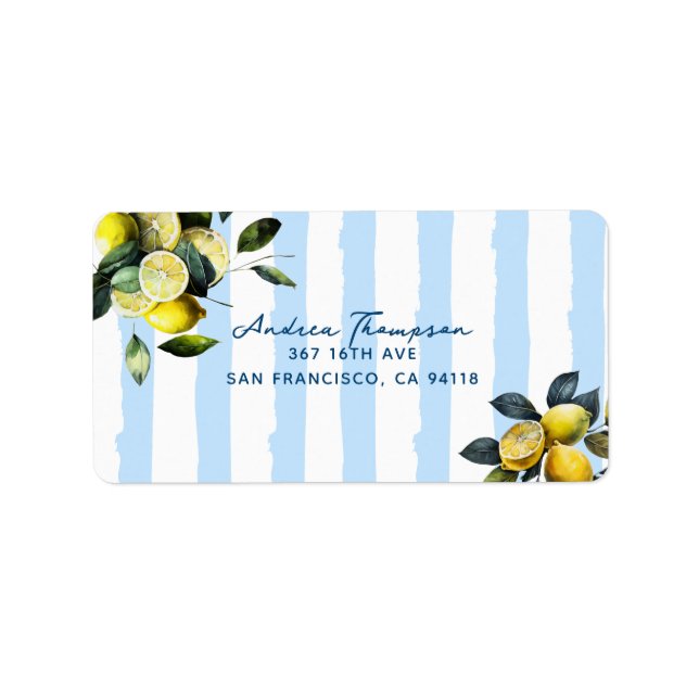 Italian Lemon Address Label (Front)
