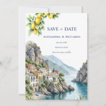 Italian Lemon Amalfi Coast Save the Date