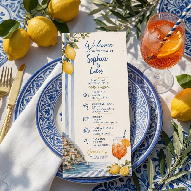 Italian Lemon Amalfi Coast Wedding Program (Creator Uploaded)