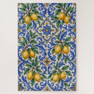 Italian Lemon Azulejo Tile Jigsaw Puzzle