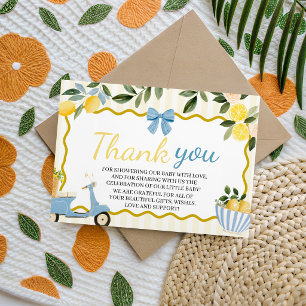 Italian Lemon Baby Shower Thank You Enclosure Card