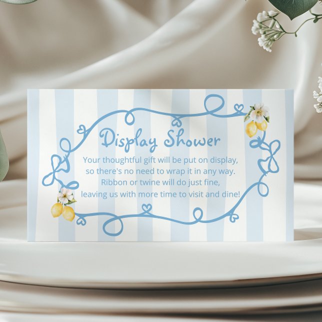 Italian Lemon Blue Bows Display Shower Enclosure Card (Creator Uploaded)