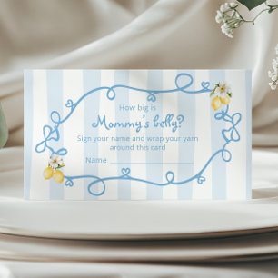 Italian Lemon Blue Bows How big is Mommy’s belly Enclosure Card