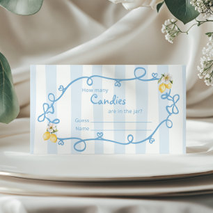 Italian Lemon Blue Bows How many candies Enclosure Card
