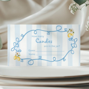 Italian Lemon Blue Bows How many candies Enclosure Card