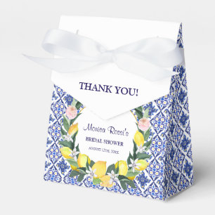 Italian Lemon Blue Tiles Bridal Shower Thank You  Favour Box