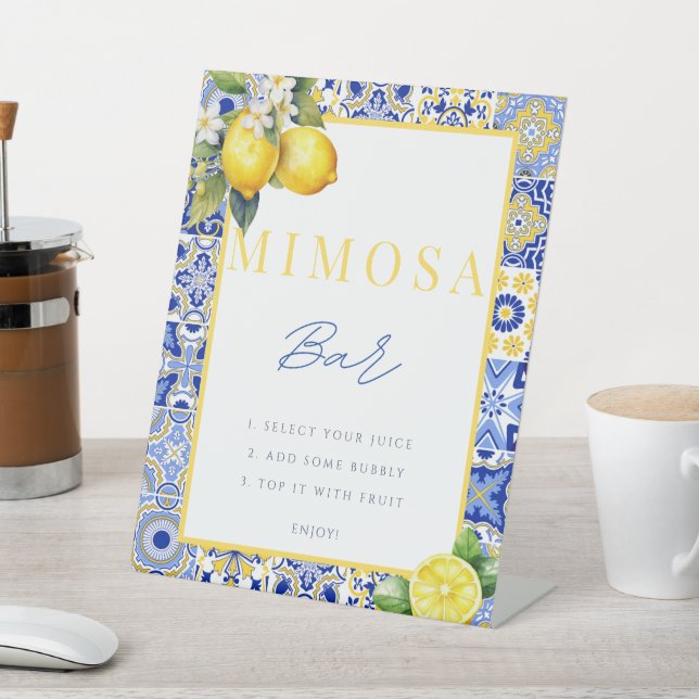 Italian Lemon Bridal Shower Mimosa Bar Sign Poster (In SItu)
