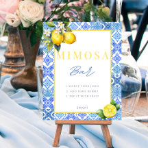 Italian Lemon Bridal Shower Mimosa Sign Poster
