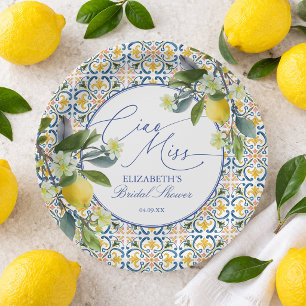 Italian Lemon Bridal Shower  Paper Plate