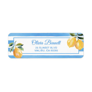 Italian Lemon Bridal Shower Return Address Label