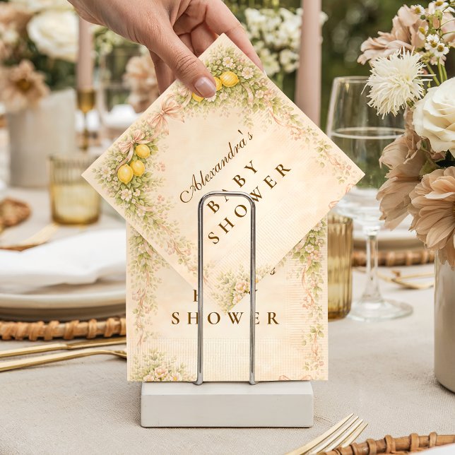 Italian Lemon Bunny Garden Baby Shower Napkin (Creator Uploaded)