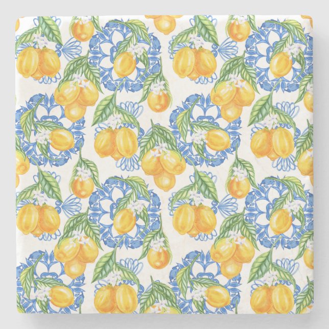 Italian lemon classy stone coaster (Front)
