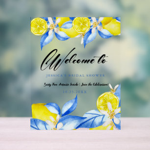 Italian Lemon Floral Bridal Shower invite Acrylic Sign