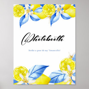 Italian Lemon Floral Bridal Shower photobooth Poster