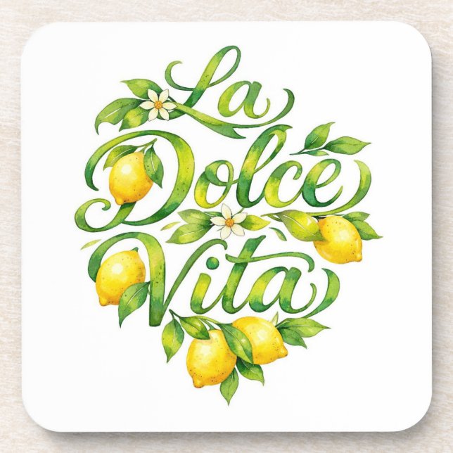 Italian Lemon La Dolce Vita Coaster (Front)