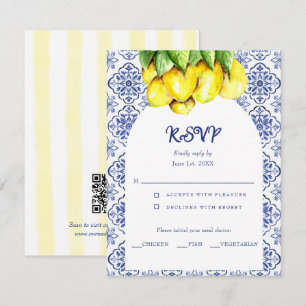 Italian Lemon La Dolce Vita Wedding Mediterranean RSVP Card