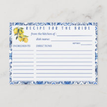 Italian Lemon Recipe Card