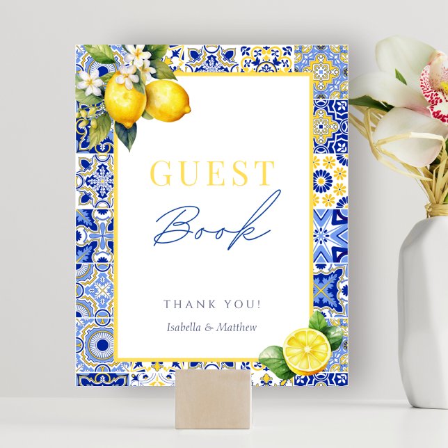 Italian Lemon Wedding Guest Book Sign Poster (Italian Lemon Wedding Guest Book Sign Poster)
