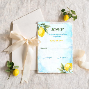 Italian Lemon Wedding RSVP Card