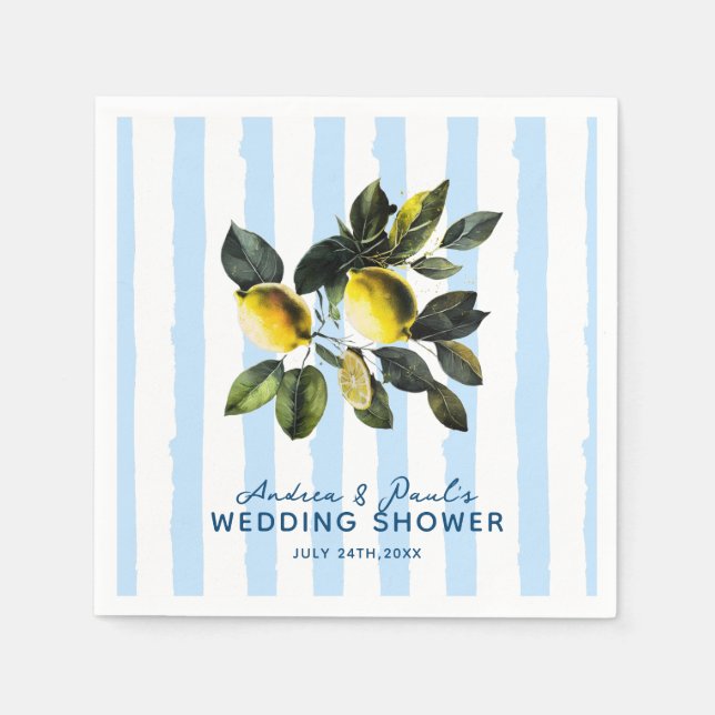 Italian Lemon Wedding Shower Napkin (Front)