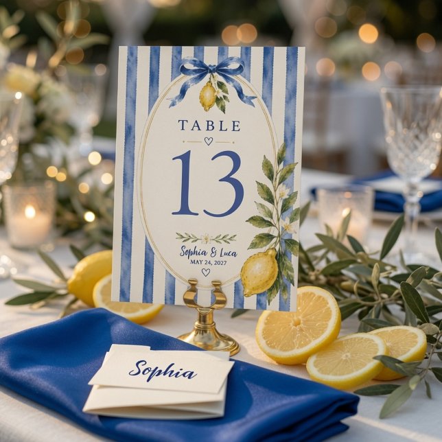 Italian Lemon Wedding  Table Number (Creator Uploaded)