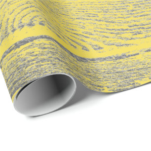 Italian Lemonade Yellow Grey Silver Wood Shabby Wrapping Paper