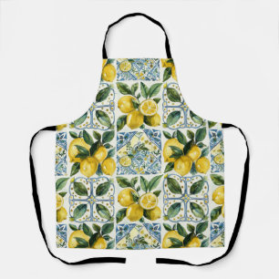 Italian Lemons and Tiles La Dolce Vita Pattern Apron