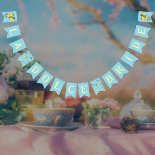 Italian Lemons Blue La Dolce Bride Bridal Shower Bunting
